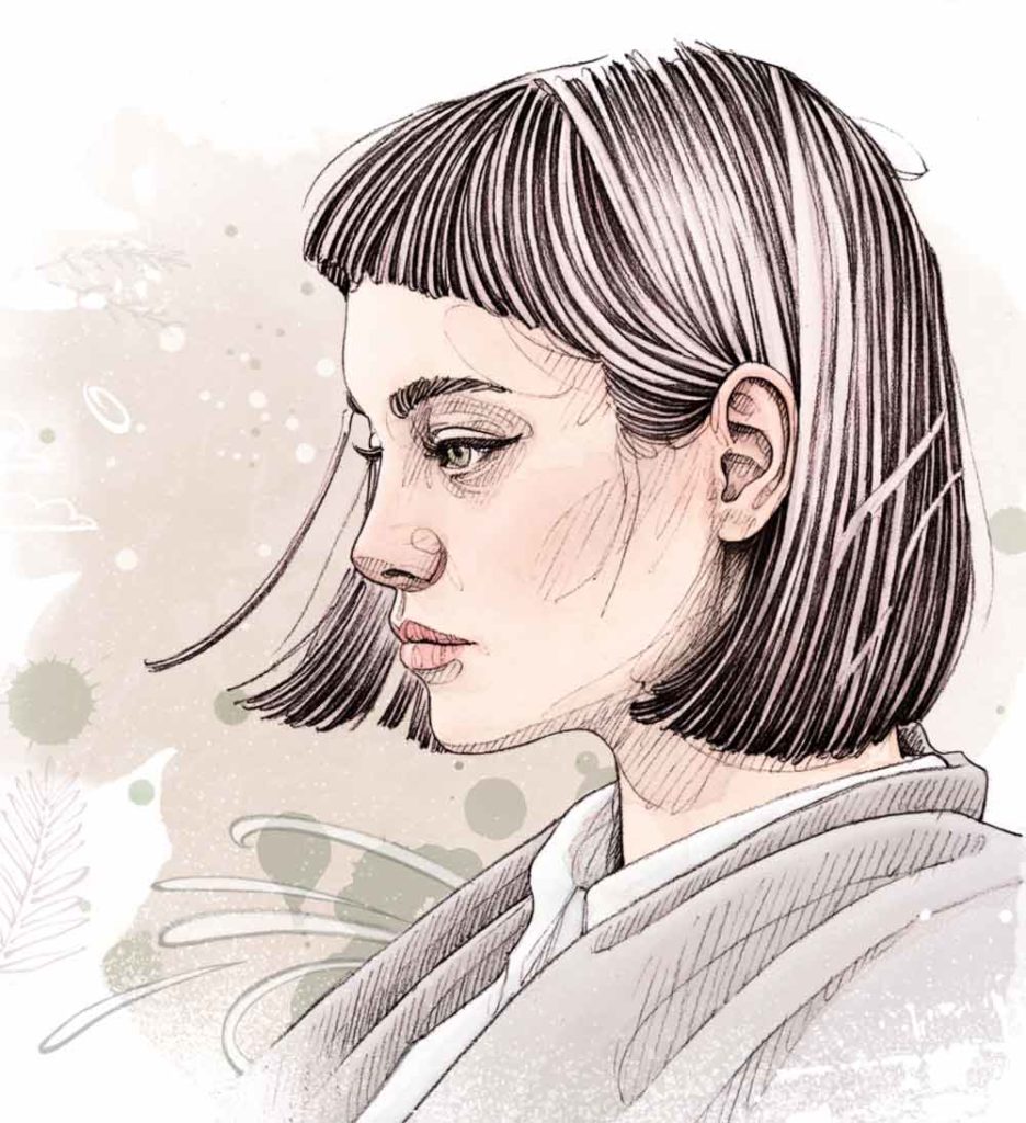 Portait fémini de profil